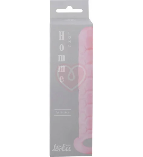 Насадка удлинитель с двусторонним рельефом Homme Long для 11-15 см розовая фото 2