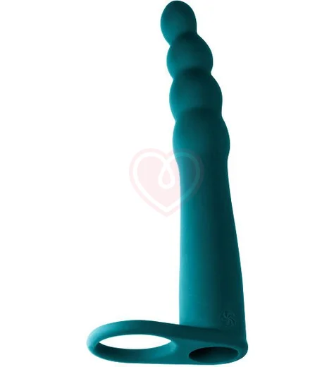 Вибронасадка для двойного проникновения Pure Passion Bramble 16 см зелёная фото 2