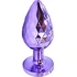 Текстурная алюминиевая анальная пробка Kanikule Small с кристаллом фиолетовая фото 2
