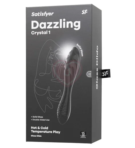 Двухсторонний стеклянный фаллоимитатор Satisfyer Dazzling Crystal 1 черный фото 6