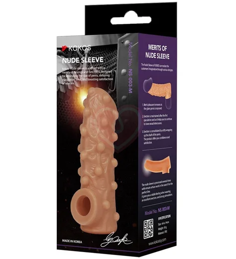 Насадка с открытой головкой и бугорками Kokos Nude Sleeve NS003-M фото 5