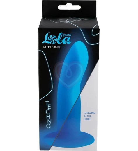 Светящийся в темноте фаллоимитатор Techno Neon Driver 12 см синий фото 4