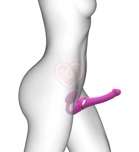 Безремневой страпон с вакуумной стимуляцией и пультом Strap-On-Me Multi Orgasm XL фуксия фото 2