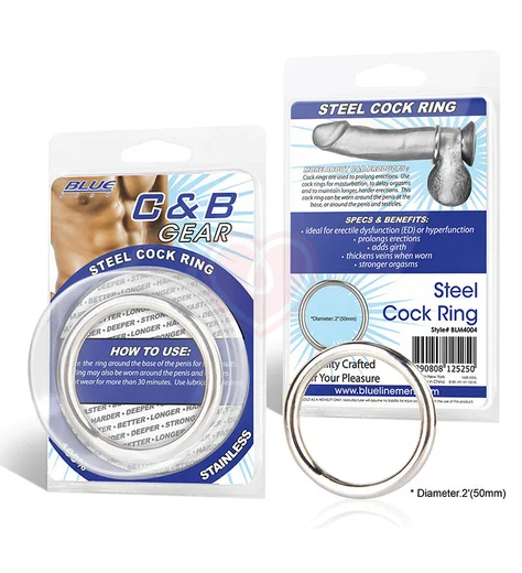 Стальное эрекционное кольцо Stell Cock Ring диаметр 5,2 см фото 2