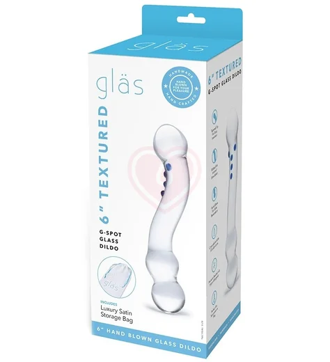 Изогнутый стеклянный стимулятор Textured G-Spot Glass Dildo прозрачный фото 4