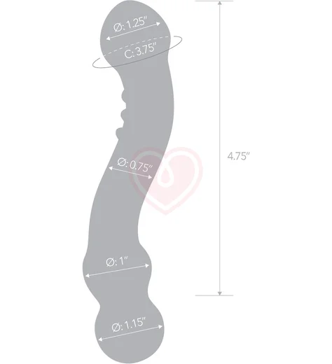 Изогнутый стеклянный стимулятор Textured G-Spot Glass Dildo прозрачный фото 6