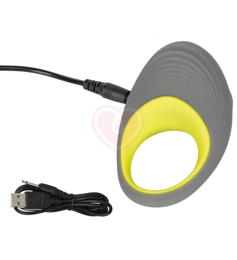 Пара эрекционных колец Link Up Edge серый-жёлтый фото 4