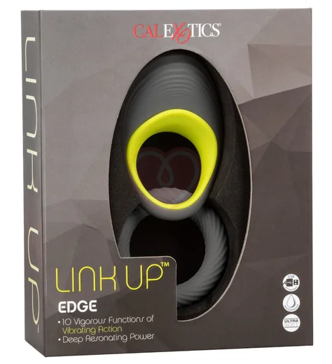 Пара эрекционных колец Link Up Edge серый-жёлтый фото 5