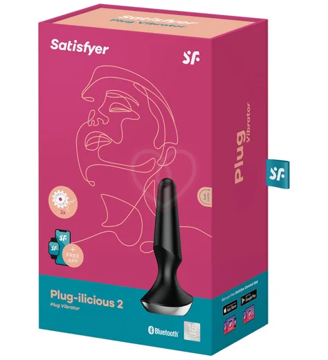Анальная вибропробка Satisfyer Plug Ilicious 2 с приложением чёрная фото 2