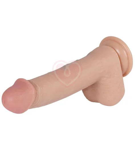 Реалистичный фаллоимитатор Real с мошонкой на присоске 17 см с поясом для страпона фото 3