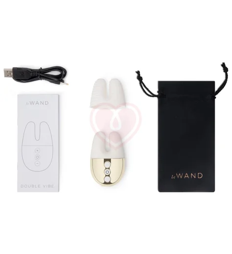 Мини-вибратор с двумя кончиками Le Wand Double Vibe белое золото фото 6