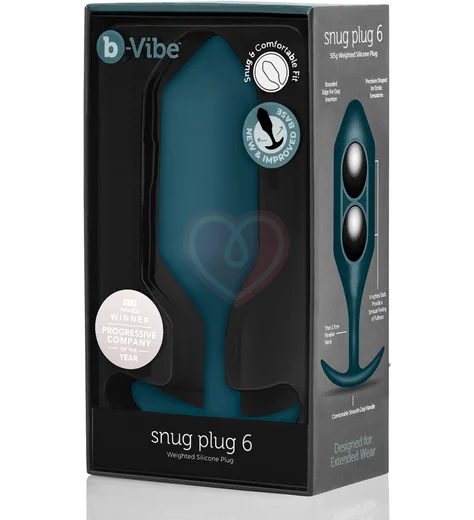 Утяжелённая анальная пробка для ношения b-Vibe Snug Plug 6 большая морская волна фото 6
