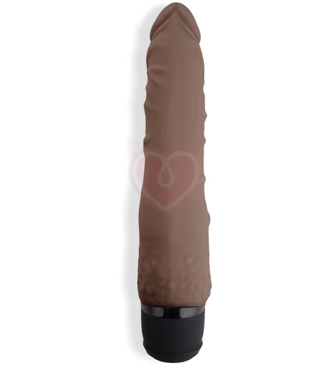 Изогнутый реалистичный вибратор PowerCocks 16 см шоколад фото 3