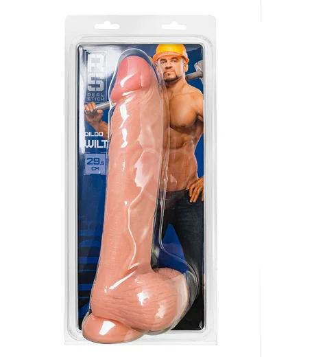 Реалистичный фаллоимитатор с мошонкой на присоске RealStick Nude Wilt телесный фото 5