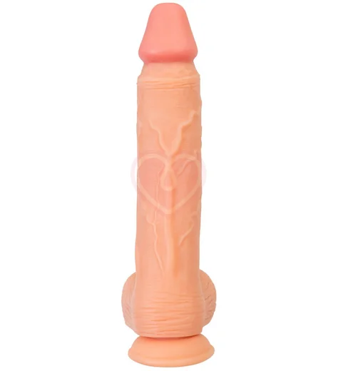 Реалистичный фаллоимитатор с мошонкой на присоске RealStick Nude Wilt телесный фото 9