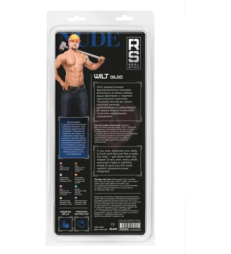 Реалистичный фаллоимитатор с мошонкой на присоске RealStick Nude Wilt телесный фото 10