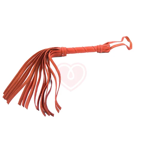 Кожаная плётка Sitabella 40 см красная фото 2