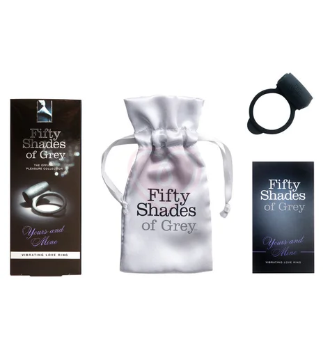 Кольцо эрекционное с вибрацией '50 оттенков серого' Yours and Mine Vibrating Love Ring фото 2