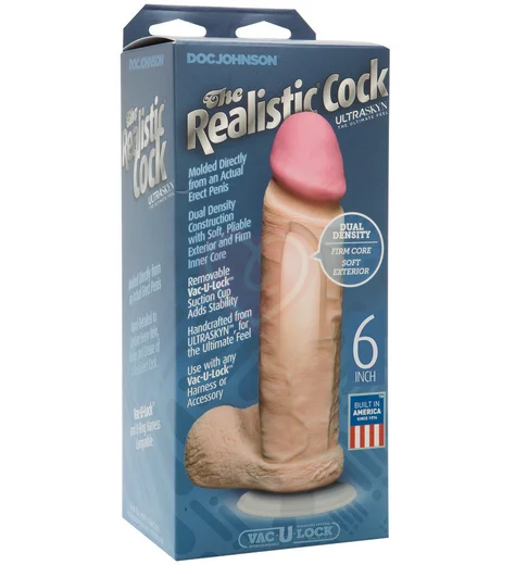 Реалистичный фаллоимитатор с присоской и Vac-U-Lock Ultra Realistic Cock 16 см телесный фото 2