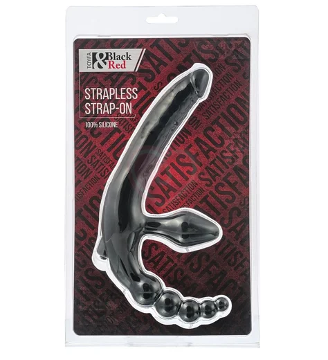 Страпон безремневой ToyFa Black&Red чёрный фото 3