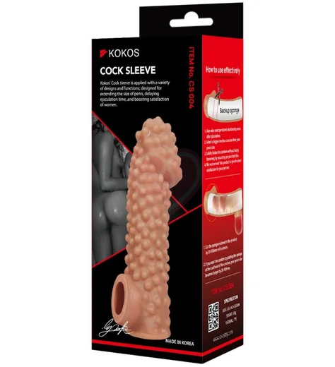 Насадка с бугорками и отверстием для мошонки Kokos Cock Sleeve CS004-L фото 2