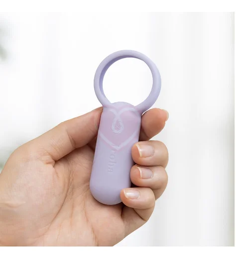 Эрекционное кольцо с клиторальной стимуляцией Iroha SVR Very Peri сиреневое фото 3