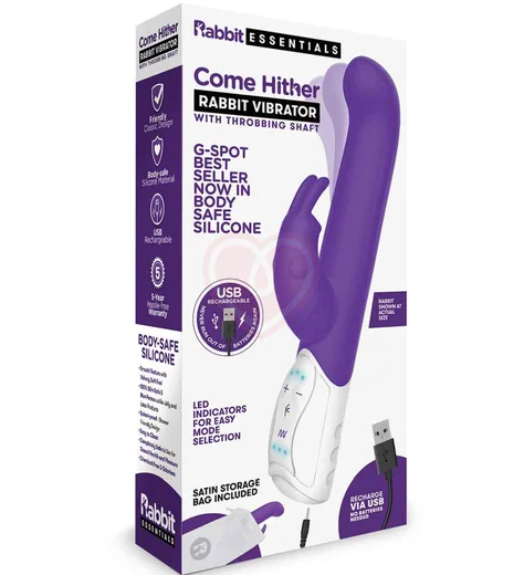 Вибратор-кролик со стимуляцией зоны G Come Hither G-Spot Rabbit фиолетовый фото 10