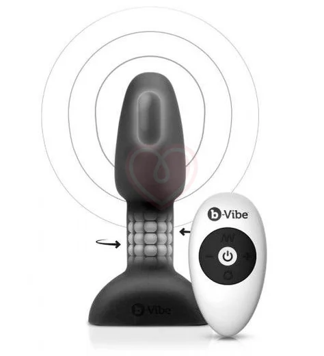 Анальная вибропробка с ротацией b-Vibe Rimming Petite чёрная фото 2