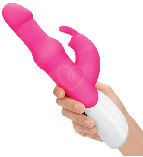 Вибратор хай-тек с шариками Pearls Rabbit розовый фото 2