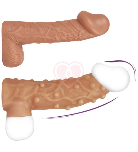 Насадка с открытой головкой и пупырышками Kokos Nude Sleeve NS002-M фото 2