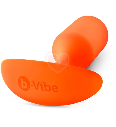 Утяжелённая анальная пробка для ношения b-Vibe Snug Plug 3 средняя оранжевая фото 4