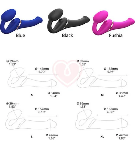 Безремневой страпон с вакуумной стимуляцией и пультом Strap-on-me Multi Orgasm S чёрный фото 7