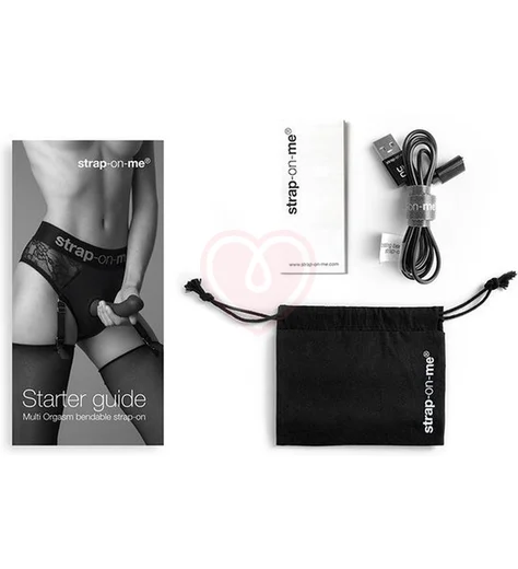 Безремневой страпон с вакуумной стимуляцией и пультом Strap-on-me Multi Orgasm S чёрный фото 8