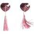 Пэстисы Burlesque Gipsy сердечки из пайеток с длинными кисточками розовые фото 2