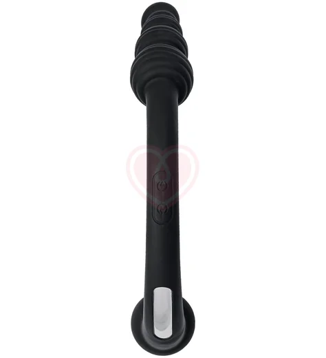 Двусторонний вибратор с анальной цепочкой Black Red by Toyfa чёрный фото 2