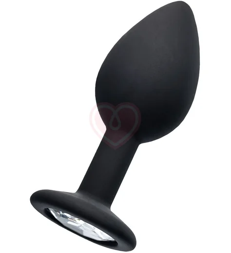 Анальная пробка с круглым кристаллом Popo Pleasure by Toyfa Norma S чёрная фото 2