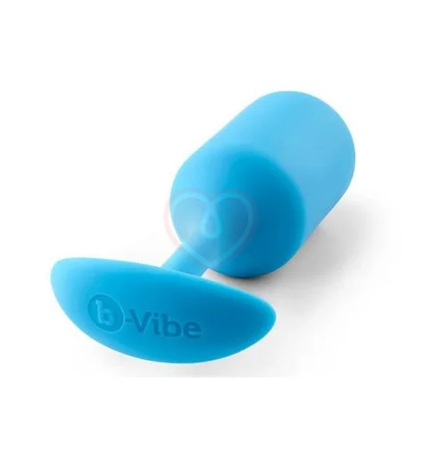 Утяжелённая анальная пробка для ношения b-Vibe Snug Plug 3 средняя голубая фото 2