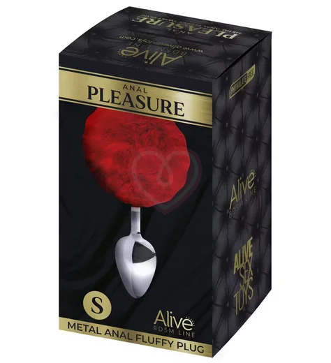 Анальная пробка Alive с красным хвостом фото 2