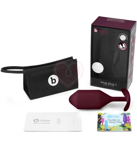 Утяжелённая анальная пробка для ношения b-Vibe Snug Plug 5 большая бордовая фото 5