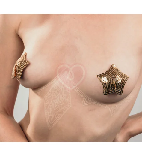 Пэстисы Burlesque Tempest звездочки из пайеток золотые фото 3