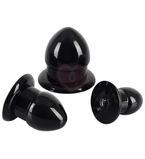 Набор из 3 чёрных анальных пробок Plug Kit чёрные фото 2