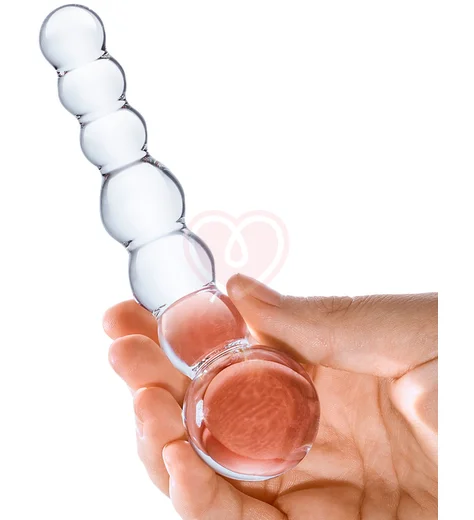 Стеклянный стимулятор Glas Beaded Dildo фото 3