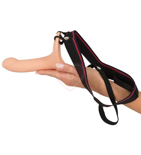 Полый фаллоимитатор на ремешках Strap-on Silicone Sleeve фото 3