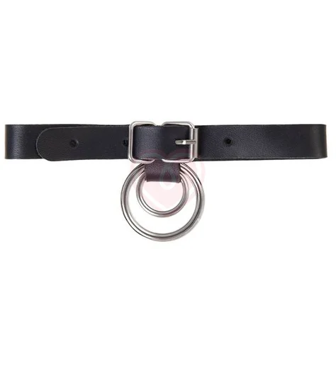 Чокер с двумя кольцами Pecado BDSM черный фото 2