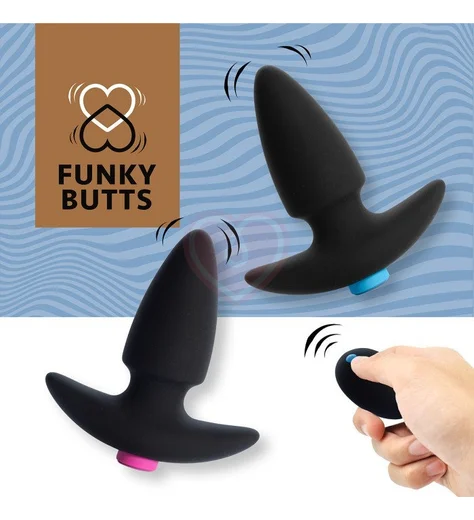 Набор анальных плагов с пультом FunkyButts черные фото 4