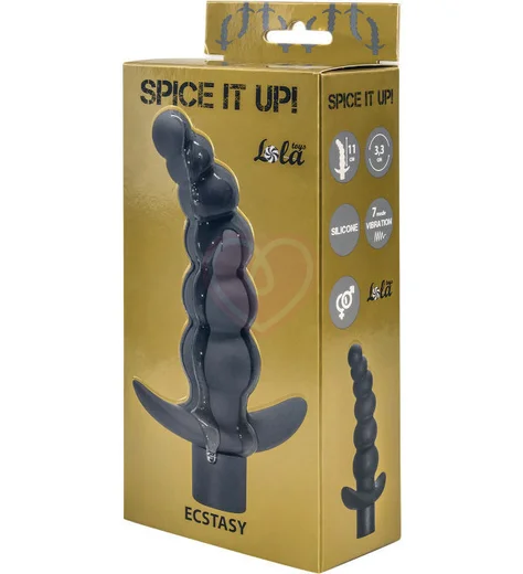 Анальные шарики с вибрацией Spice It Up Ecstasy серые фото 3
