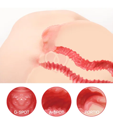 Мастурбатор-полуторс с вагиной и анусом Onahole Real Vagina с двойным слоем фото 8