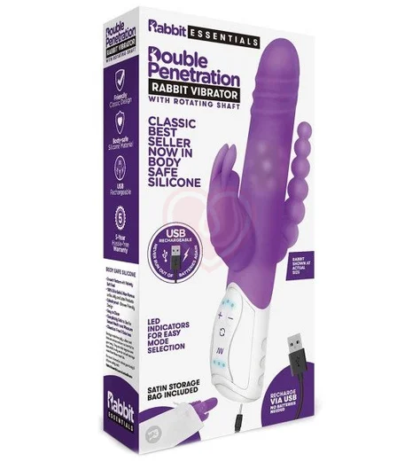 Вибратор хай-тек для двойного проникновения Rabbit фиолетовый фото 4