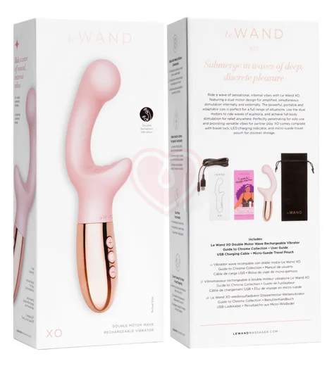 Вибратор для двойной стимуляции Le Wand XO розовое золото фото 2