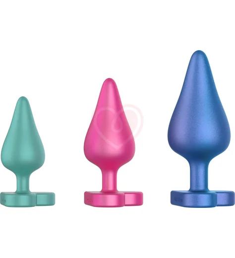 Набор анальных пробок Romp Luster с основанием сердечком фото 11